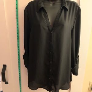 🛍SALE🛍 Sheer black collared tunic